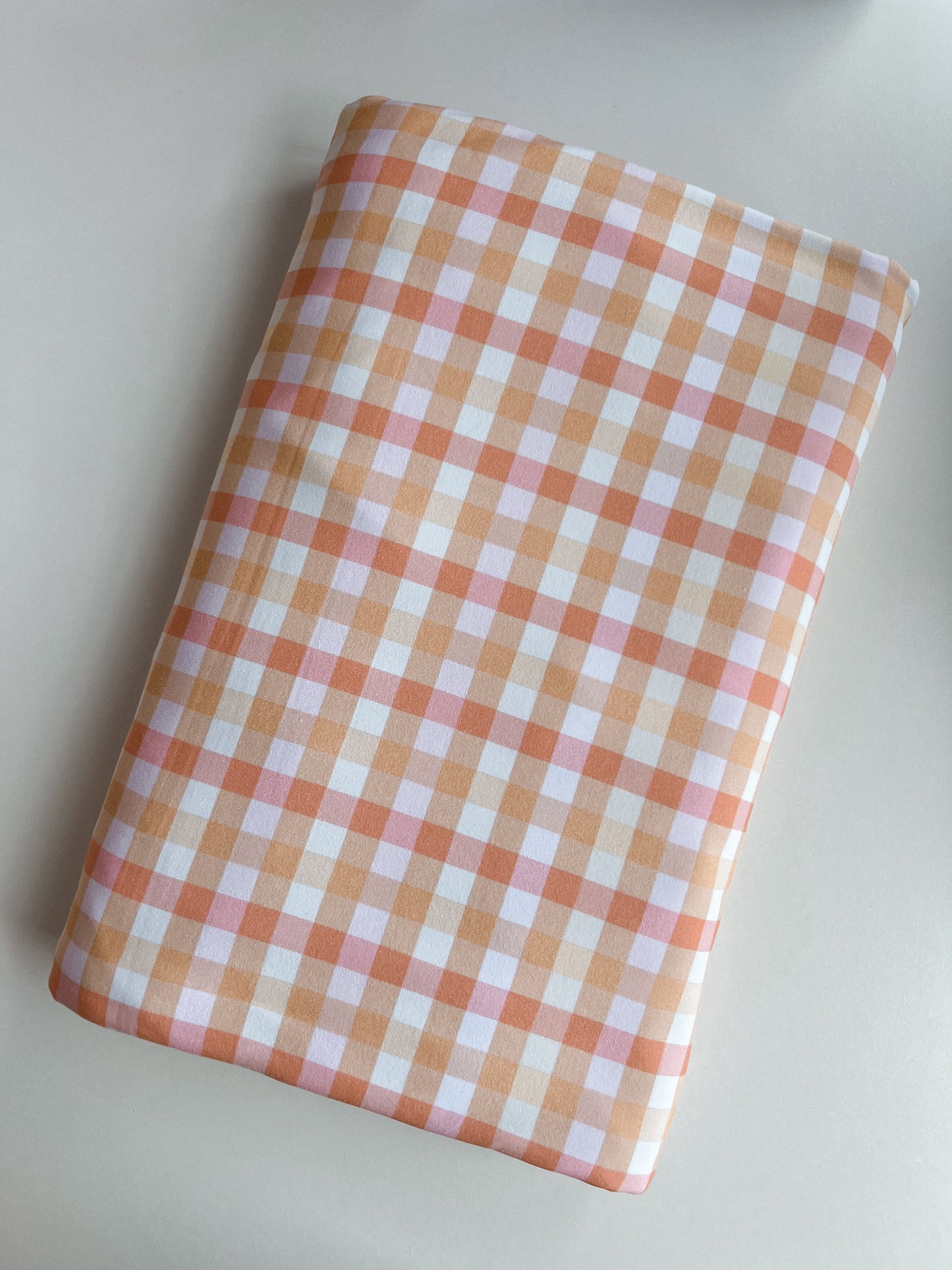 Spring Peach Gingham l Remnant