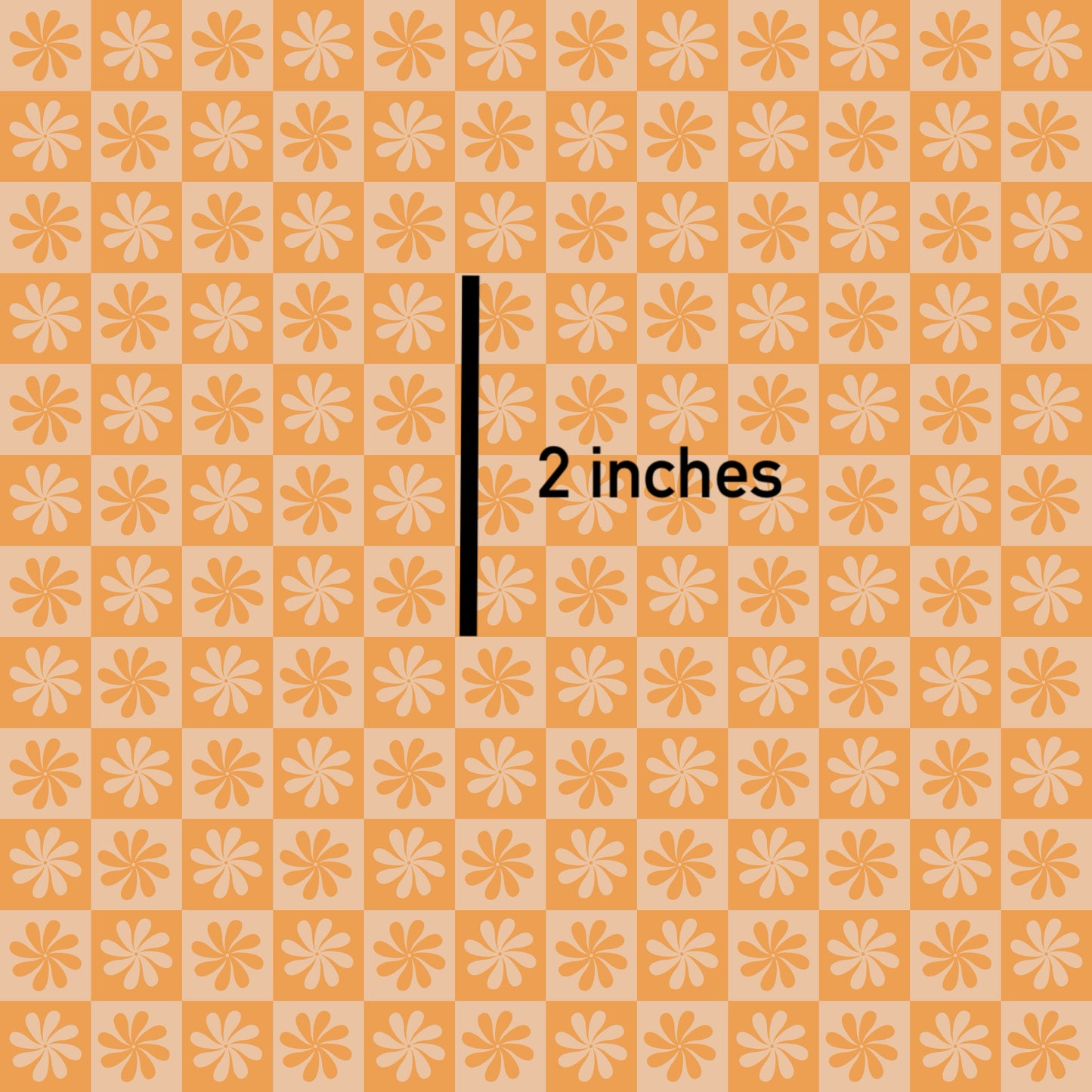 Swirly Orange Flower Check l Pre-Order
