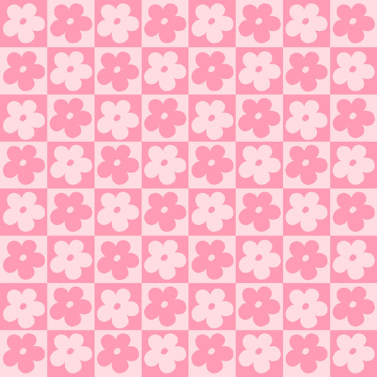 Pink Flower Check l Retail