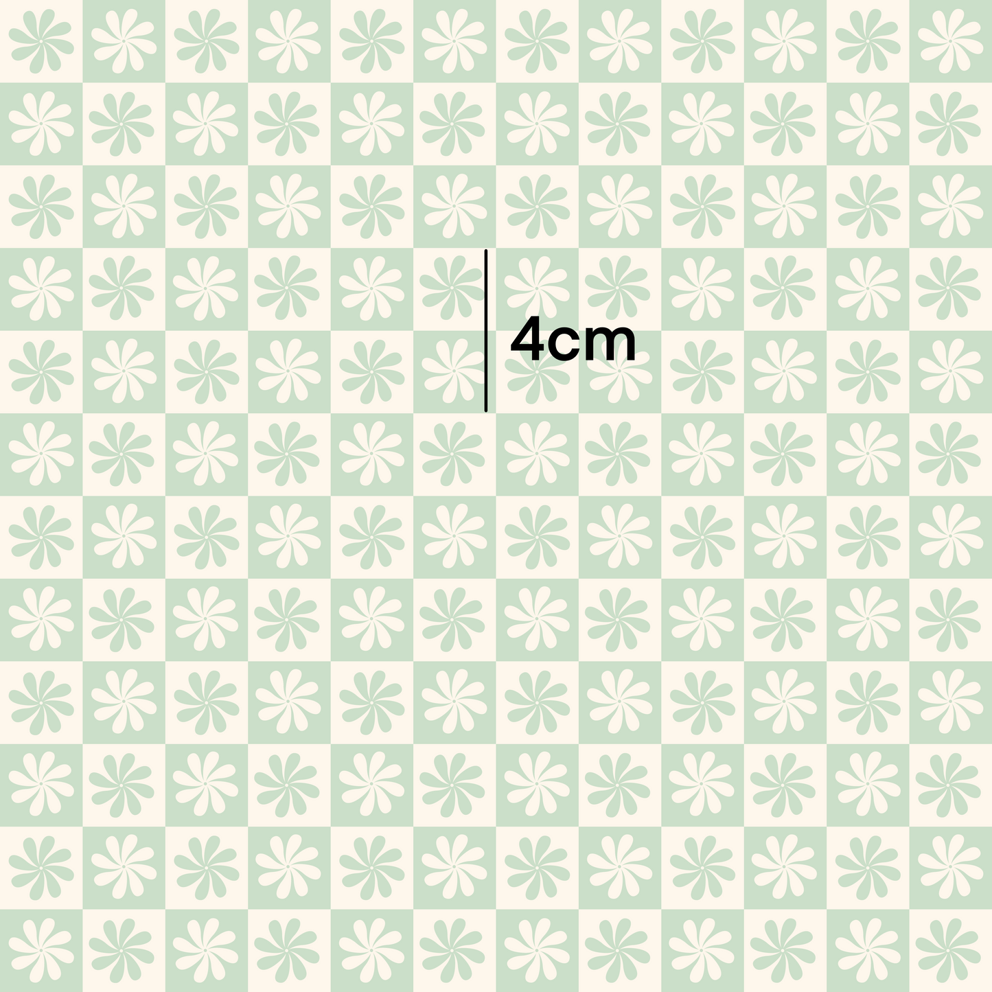 Swirly Flower Check - Mint l Pre-Order