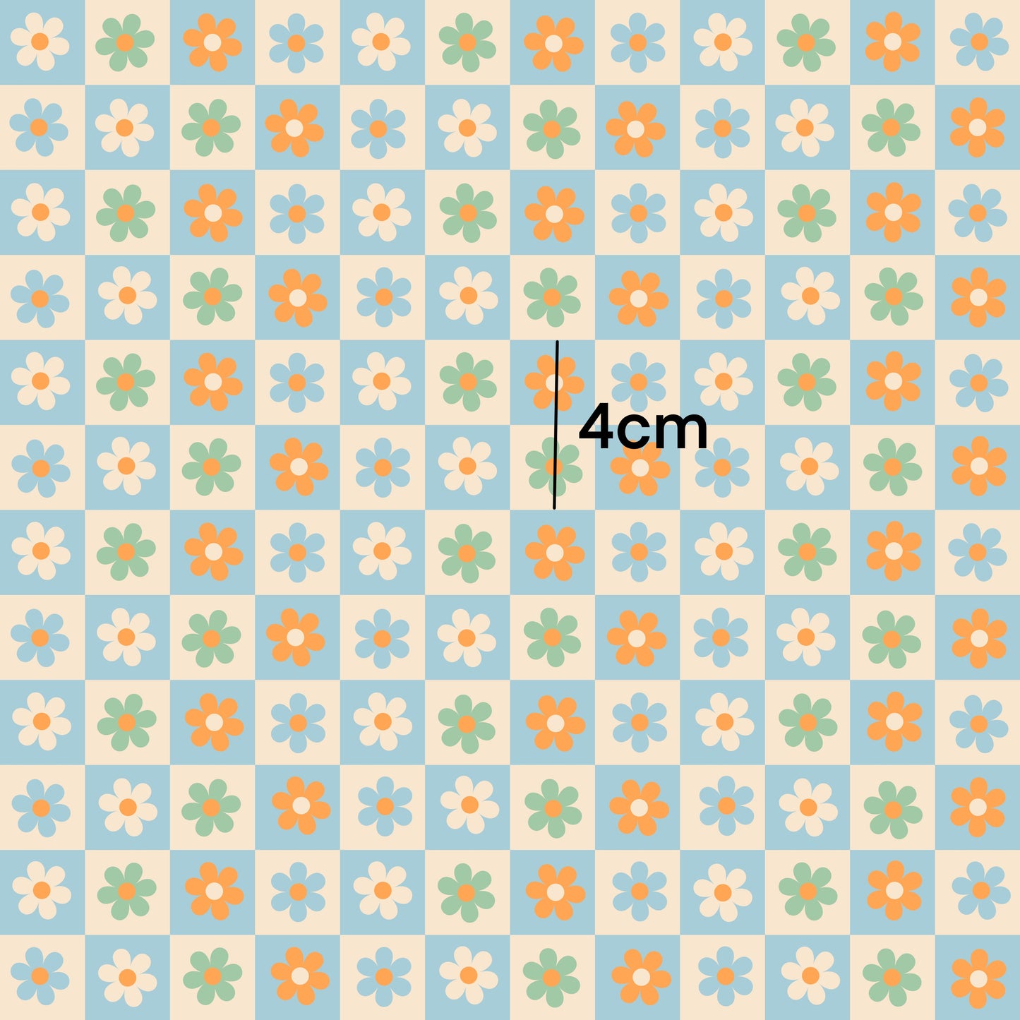 Flower Check Blue + Orange l Pre-Order