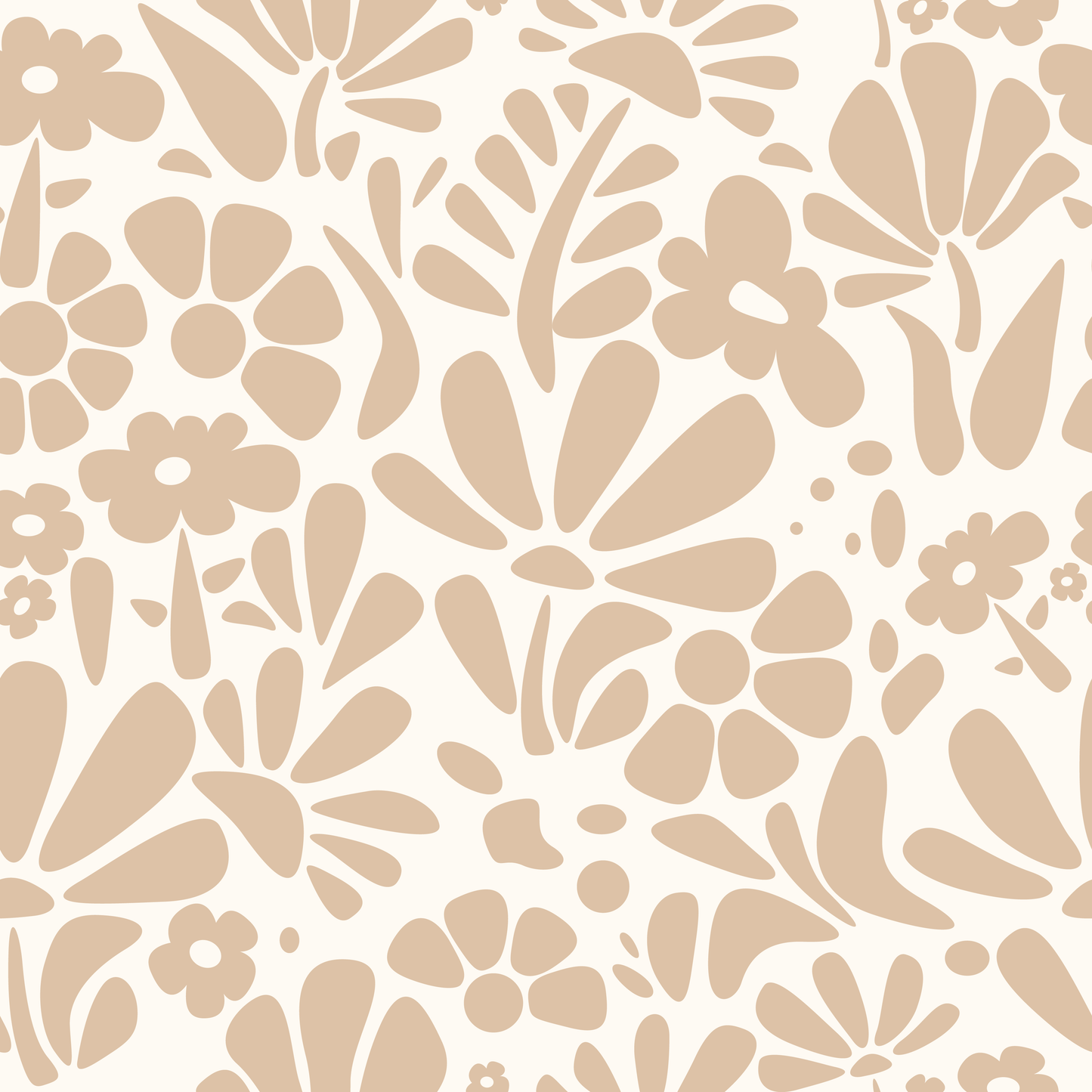 Abstract Tan Flowers l Pre-Order