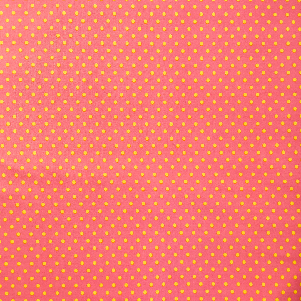 Peachy Pink With Yellow small dots