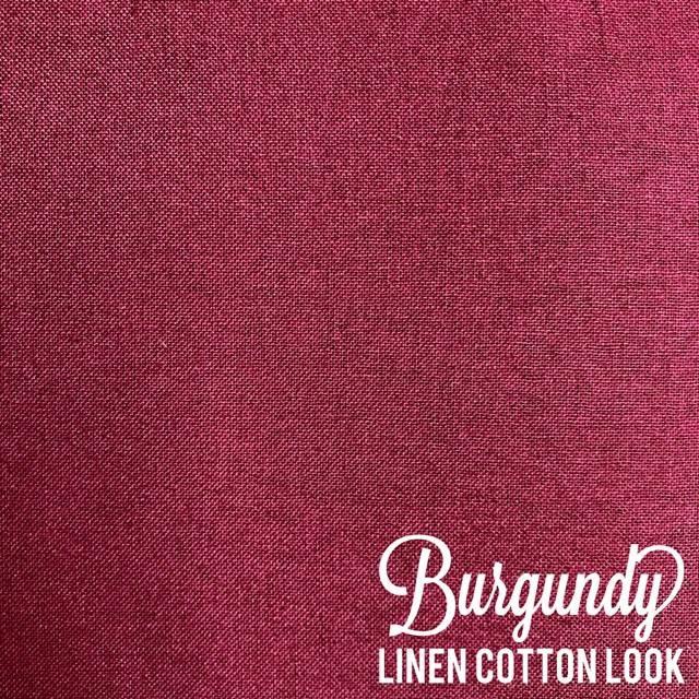 Burgundy - Linen Look Cotton