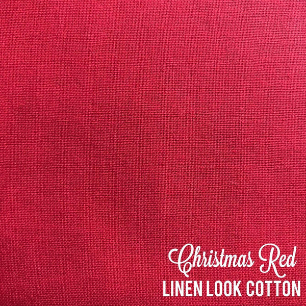 Christmas Red - Linen Look Cotton