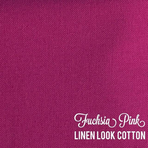 Fuchsia Pink - Linen Look Cotton