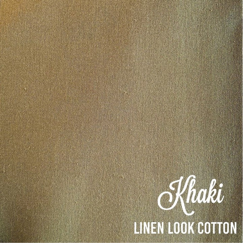Khaki - Linen Look Cotton