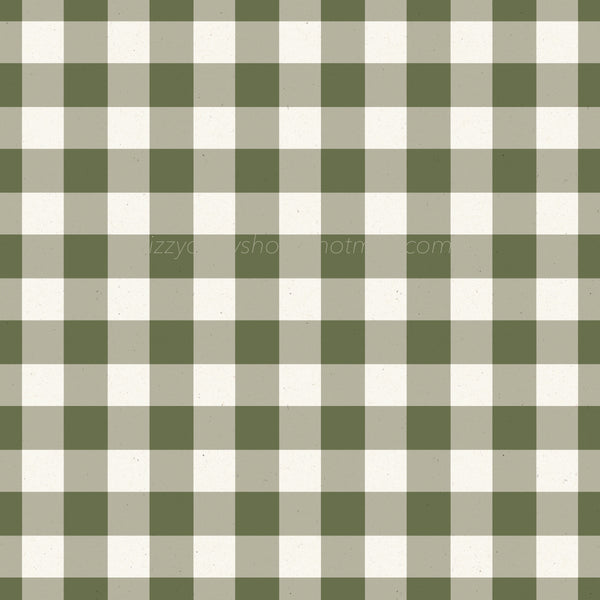 Olive Green Gingham Woven - Retail