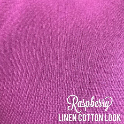 Raspberry - Linen Look Cotton